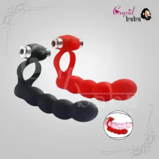 Silicone Double Penetrator Anal Sex Beads Butt Plug Cockring